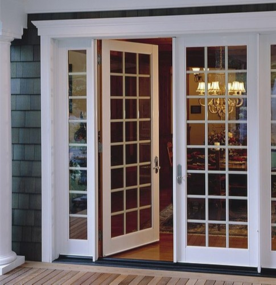 Siddhi Galvalume Steel Entrance Door - Single Glazed uPVC White French Door